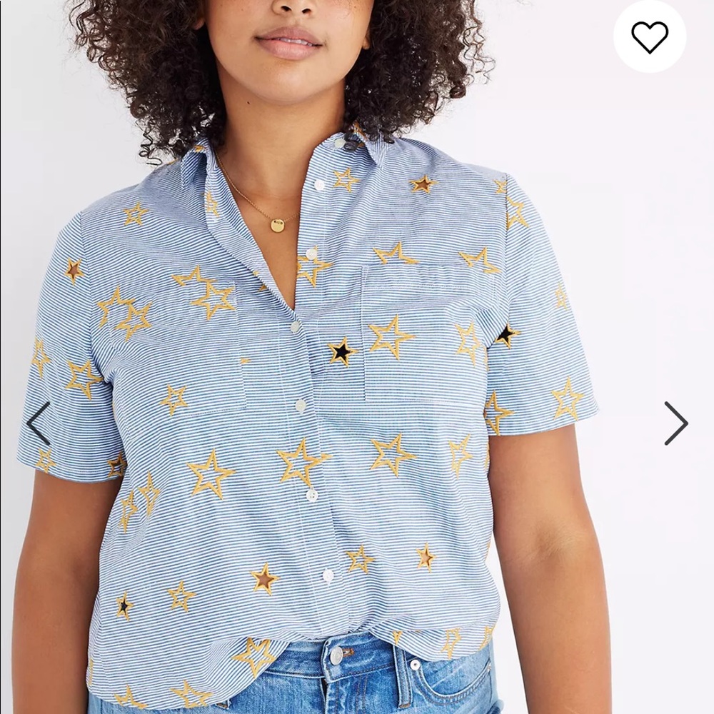 Star Embroidered Striped Shirt